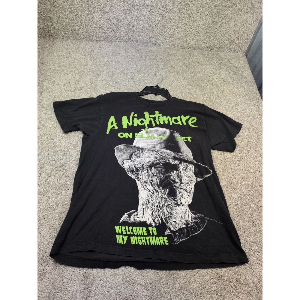 A Nightmare On Elm Street Freddy Krueger Black Graphic T-Shirt Mens Large L